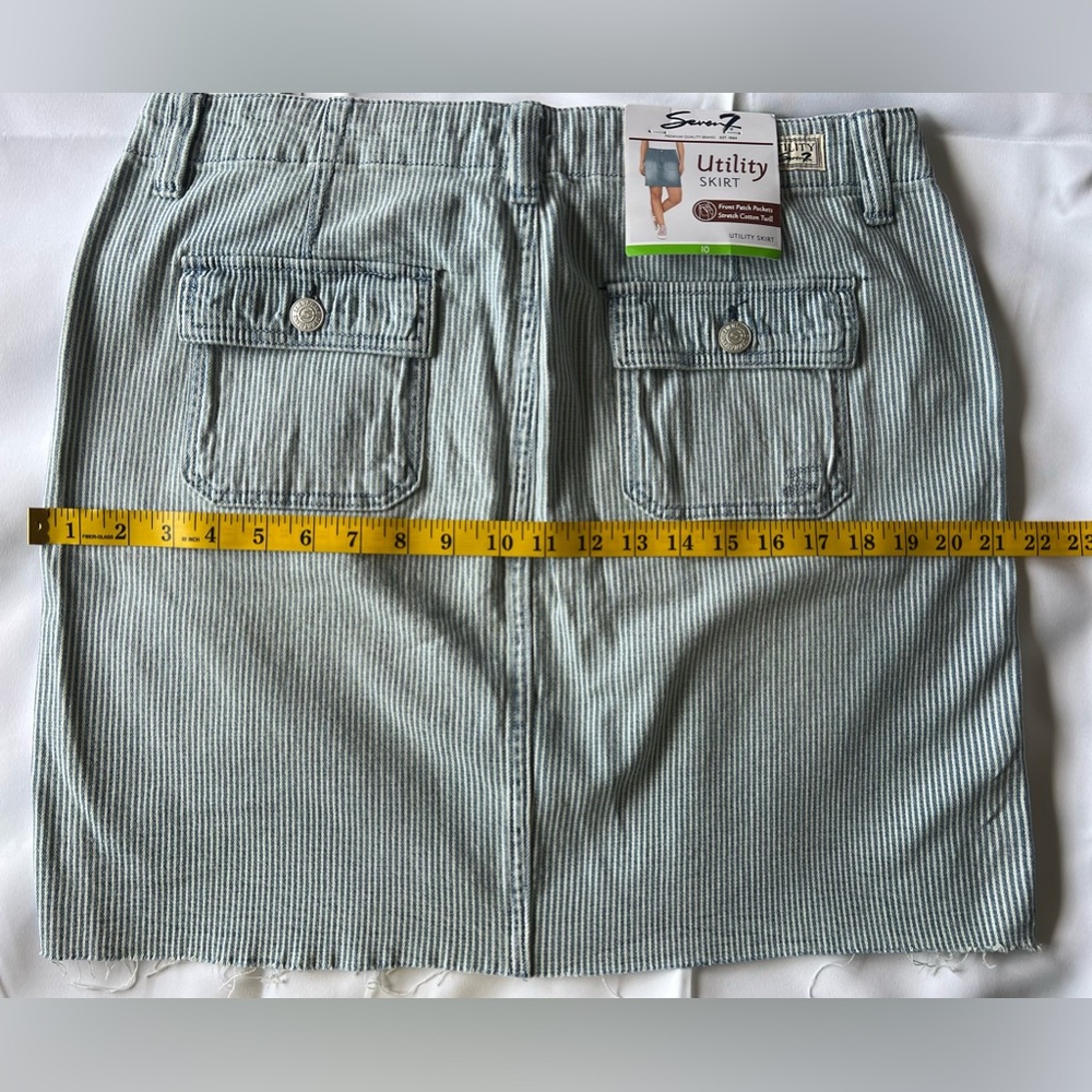 Seven7 - Front Patch Pocket Stretch Cotton Twill Utility Skirt Size: 10 > NWT - Picture 12 of 13